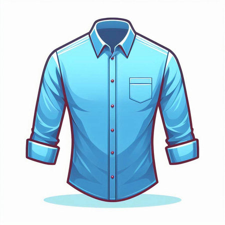 Blue shirt isolated on a white background. Vector illustration. Eps 10.のイラスト素材