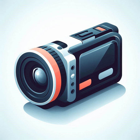 Digital camera on a white background. Vector illustration. Eps 10.のイラスト素材