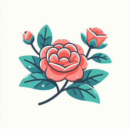 Cute hand drawn rose flower. Vector illustration in doodle styleのイラスト素材