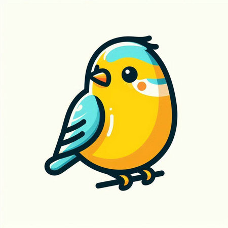 Cute cartoon bird. Vector illustration. Isolated on white background.のイラスト素材