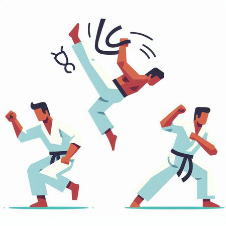 Tae Kwon Do or Karate Sport. Vector Illustrationのイラスト素材