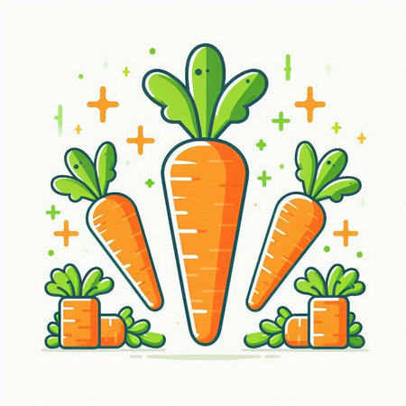 Carrot vegetable icon. Vegetable vector illustration in flat style.のイラスト素材