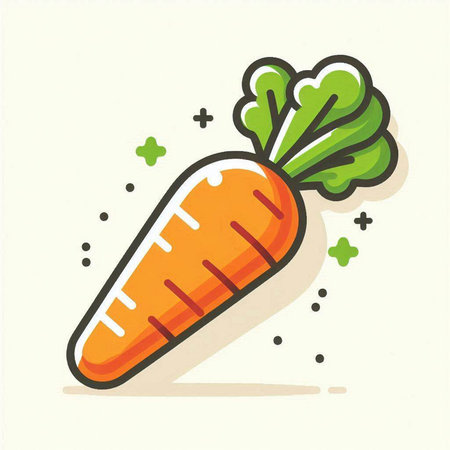 Carrot icon, vector illustration. Flat design style. Vegetarian food.のイラスト素材