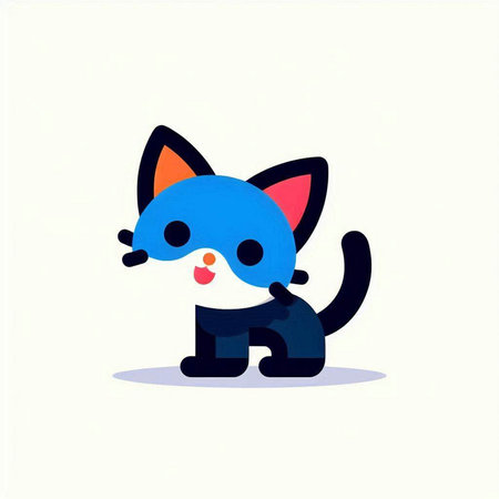 Cute cartoon cat. Cute animal character. Vector illustration.のイラスト素材
