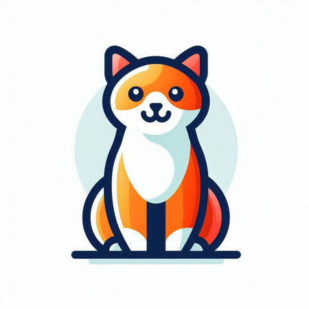 Cute Shiba Inu dog, vector illustration. Flat style.のイラスト素材