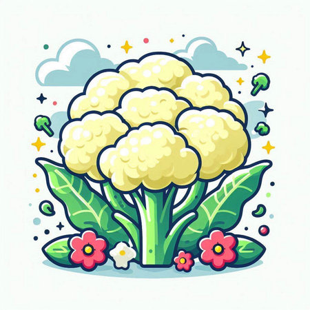 Cauliflower vector illustration. Cauliflower vector illustration. Cauliflower vector illustrationのイラスト素材
