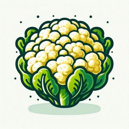 Cauliflower vector illustration. Cauliflower isolated on white background.のイラスト素材