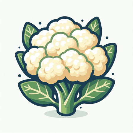 Cauliflower vector illustration. Cauliflower isolated on white background. Cauliflower vector icon. Cauliflower vector iconのイラスト素材