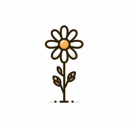 Cute daisy flower isolated on white background. Vector illustration.のイラスト素材