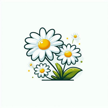 Chamomile flower vector illustration. Chamomile flower icon.のイラスト素材