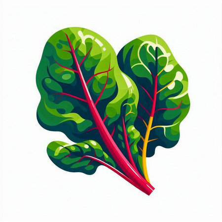 Swiss chard isolated on a white background. Vector illustration.のイラスト素材