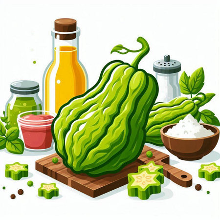 Illustration of a set of ingredients for cooking. Vector illustration.のイラスト素材