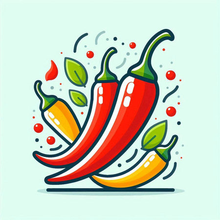 Hot chili pepper vector illustration. Spicy chilli pepper icon.のイラスト素材