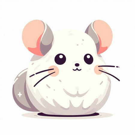Cute cartoon mouse. Vector illustration isolated on a white background.のイラスト素材