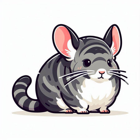 Little chinchilla. Vector illustration. Cute little chinchilla.のイラスト素材