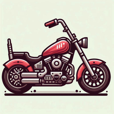 Vector illustration of vintage chopper motorcycle in flat style. Motorcycle design.のイラスト素材