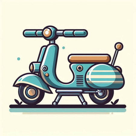 Vintage scooter. Vector illustration of a classic scooter.のイラスト素材