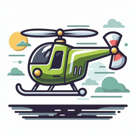 Helicopter vector illustration. Flat design style. Vector illustration.のイラスト素材