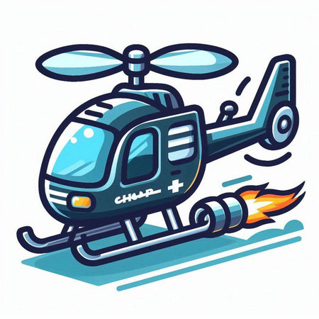 Helicopter vector icon. Cartoon illustration of helicopter vector icon for web designのイラスト素材
