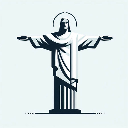 Crucifixion of Jesus Christ. Christian symbol. Vector illustration.のイラスト素材