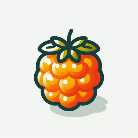 Illustration of a raspberry on a white background, vector illustration.のイラスト素材