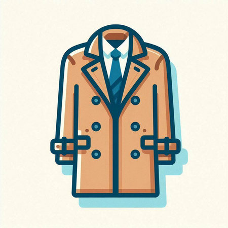 Fashionable coat icon in trendy flat style. Vector illustration.のイラスト素材
