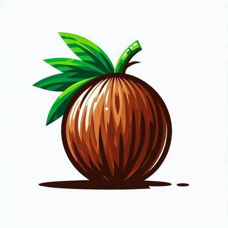 Illustration of a coconuts fruit on a white background.のイラスト素材