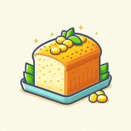 Soybean cake in cartoon style. Vector illustration for your designのイラスト素材