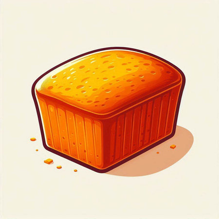 Illustration of a slice of bread on a white background, vector illustrationのイラスト素材