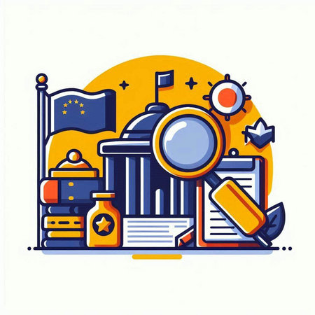 Vector illustration of the concept of searching for information on the Internet. Thin line art design for web, site, advertising, banner, poster, board and print.のイラスト素材