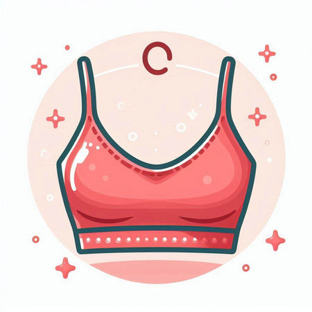 Women's bra on a white background. Vector illustration in cartoon style.のイラスト素材