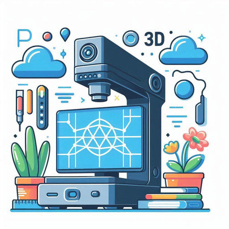 Modern flat design vector illustration concept of science, education, technology, research, development and development.のイラスト素材