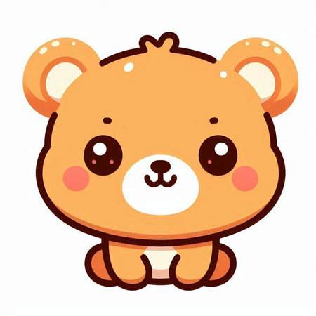 Cute cartoon bear. Vector illustration isolated on a white background.のイラスト素材
