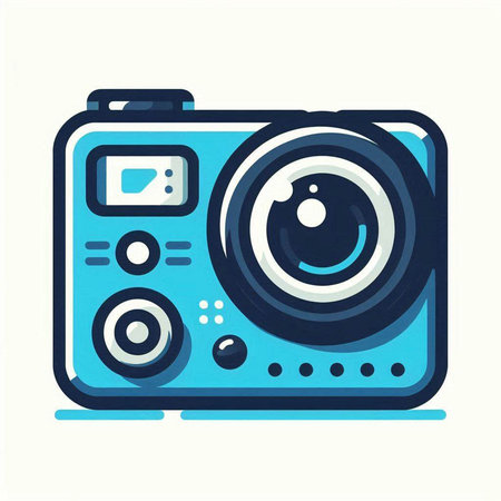 Camera icon in flat style. Vector illustration of a camera icon.のイラスト素材