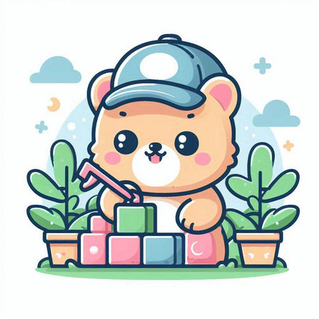 Cinema performance flat design vector illustration. Cartoon man with camera, microphone, ticket, award, clapperboard.のイラスト素材