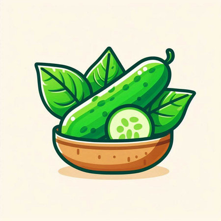 Cucumber icon in flat style. Cucumber vector illustration.のイラスト素材