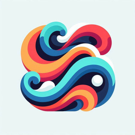 Colorful abstract wave in the form of heart. Vector illustration.のイラスト素材