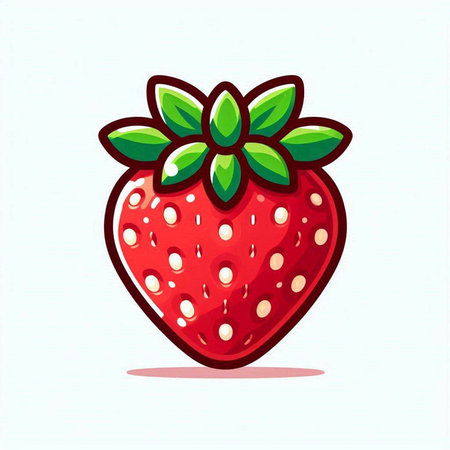 Strawberry. Vector illustration. Isolated on white background.のイラスト素材