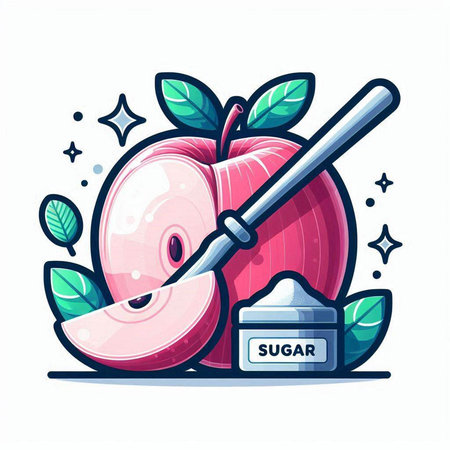Vector illustration of apple juice in cartoon style. Design element for banner, poster or print.のイラスト素材