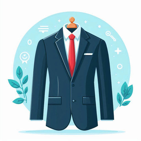 Vector illustration of a business suit on a white background. Flat style.のイラスト素材