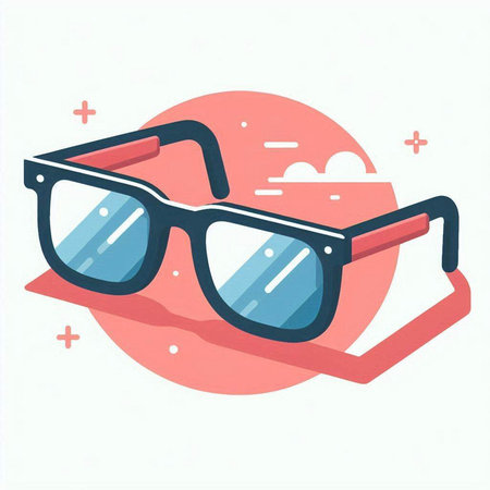 Glasses icon in flat style. Sunglasses vector illustration on white background.のイラスト素材