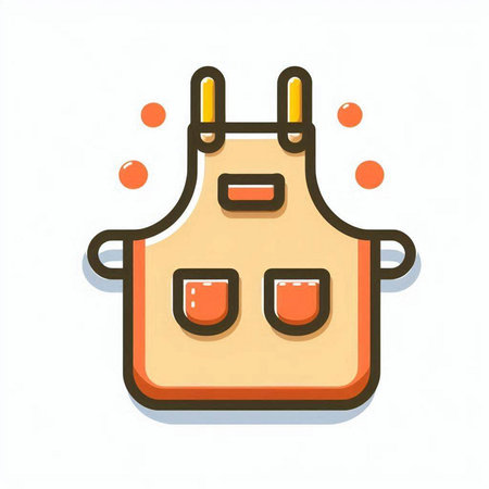 Kitchen apron icon isolated on white background. Vector illustration.のイラスト素材