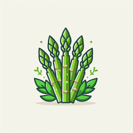 Asparagus icon, vector illustration. Flat design style. Vegetarian food.のイラスト素材