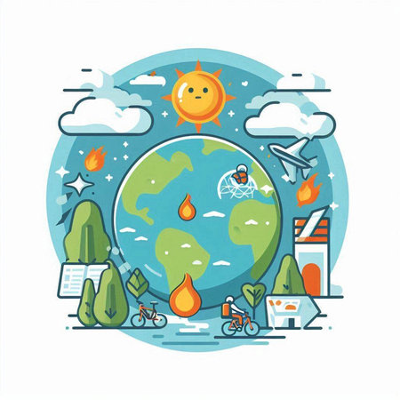 Illustration of World Environment Day. Vector illustration in flat design style.のイラスト素材