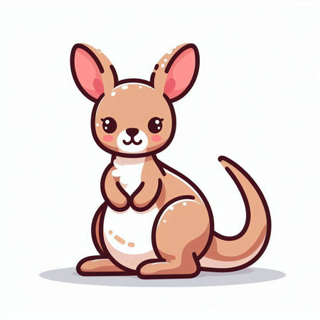 Kangaroo cartoon vector. Cute kangaroo character.のイラスト素材