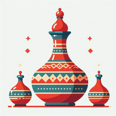 Ceramic vase. Colorful vector illustration in flat styleのイラスト素材