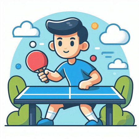 Cute cartoon tiger sitting on yoga mat. Vector illustration isolated on white background.のイラスト素材