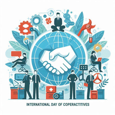 International Day of Cooperation. Global business concept. Vector illustration.のイラスト素材