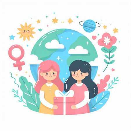 International women's day vector illustration. International women's day greeting card.のイラスト素材