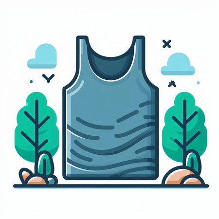 Vector illustration of a t-shirt on a background of nature.のイラスト素材